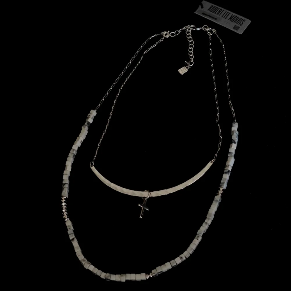 Robert Lee Morris RLM SOHO Cross Collar Layered Necklace - Picture 3 of 7